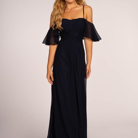 off shoulder straight gown